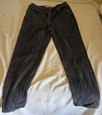 Topshop Women's Moto Mom Jeans Black Denim W26 L30