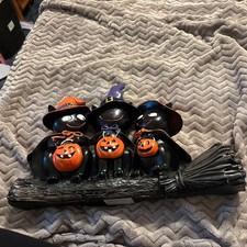 Halloween Cats tk maxx Homesense 3 black cats on a broom