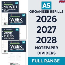 2026 | 2027 Filofax A5 COMPATIBLE refills diary inserts FULL RANGE