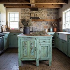 Vintage Painted Kitchen Island