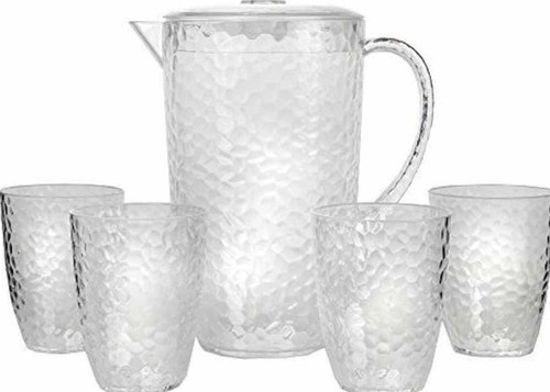 Clear hammered plastic - plastic, pitcher
