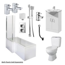 Holborn L Shape Shower Vanity Bathroom Suite - 1700 - Left Hand
