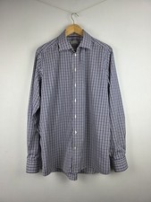 Eton Mens Blue White Check