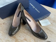 Alberto Zago new stylish black and gold details natural leather shoes size 4,5 