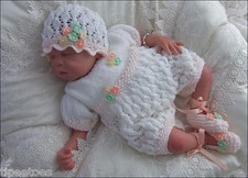 BABY KNITTING PATTERNS DK 2 AMELIA GIRLS OR REBORN DOLLS PRECIOUS NEWBORN KNITS