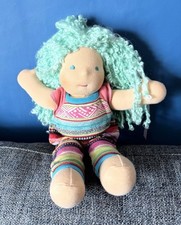 Bamboletta Doll Cuddle Doll with mint green Boucle Hair Waldorf Doll Excellent 