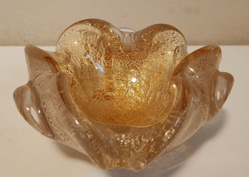 Murano glass dish - with, gold
