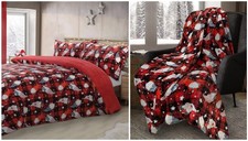 Gonks Teddy duvet Set Winter Throw Super Soft Warm Cozy Christmas Festive Gift