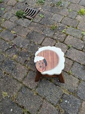 Handcrafted Wooden Sheep Stool