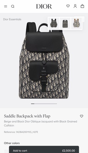 Dior saddle backpack rrp - dior,