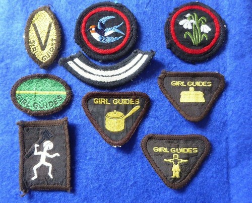 Set vintage girl guide and - girl,