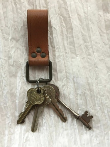 Vintage leather key chain - vintage,