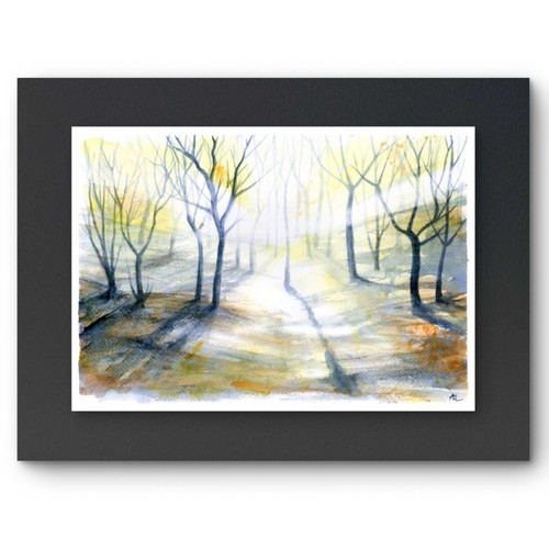 Woodland sunrise signed print - sunrise,