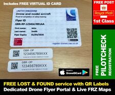 Drone Stickers & Drone Card - CAA Flyer ID Card + 5 x Drone Operator QR Stickers