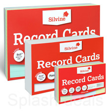 Silvine Revision Index Flash Record Cards - Plain Ruled Colours - Packs of 100