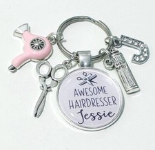 Hairdresser keyring thank - , you