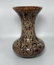 Vintage FOSTERS STUDIO ART POTTERY Brown Glazed Vase 14 Cm Height