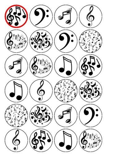 Musical notes1 pre cut - 24, notes1.5"