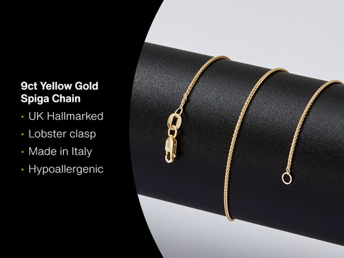 9ct yellow gold necklace - yellow,