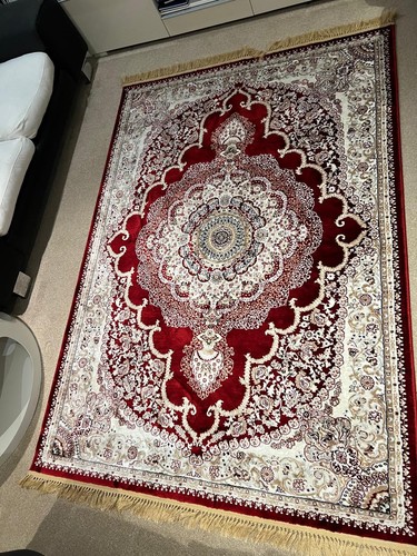 Luxury turkish rug red cream - turkish,