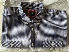Steel & Jelly mens 100% cotton blue & white gingham short sleeved shirt XXL
