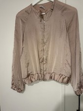 Zara Silk Bomber Jacket In