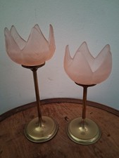 Two Vintage Glass Floral