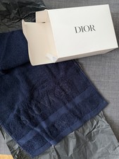 Christian Dior SAUVAGE Hand Towel Dark Navy Blue Cotton 58x30cm