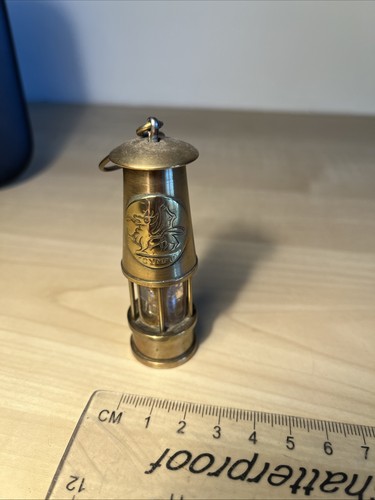Brass model miners lamp - brass,