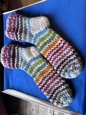 BN Pachamama Hand-made wool  stripey sofa socks