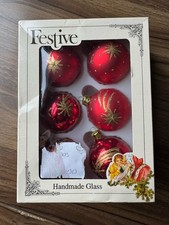 Vintage handmade glass - x, red