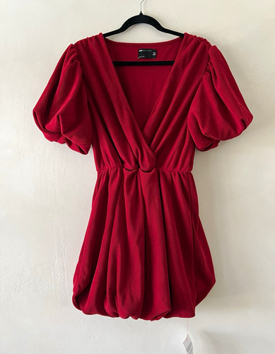 Asos design red ribbed neck - design,