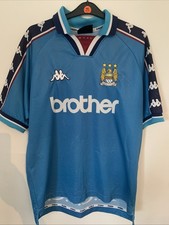 Manchester City Shirt 1997/99 Kappa Size Medium.