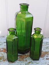 Vintage green glass - vintage, ribbed