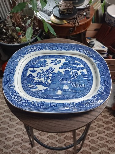 Vintage willow pattern - vintage, blue