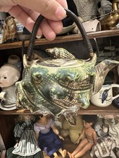 Vintage Conch Sea Shell Tea Pot Retro. 6" high 