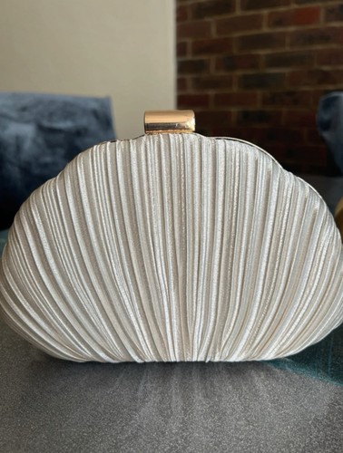 Elegant ivory pleated clutch - elegant,