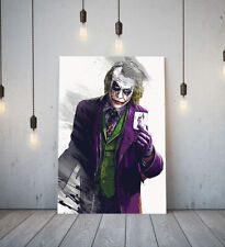HEATH LEDGER JOKER - FRAMED CANVAS WALL SKETCH ART PICTURE PAPER PRINT- GREEN