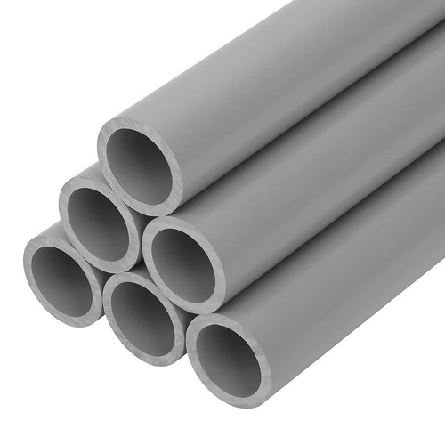 Grey pvc round tube pipe - round,