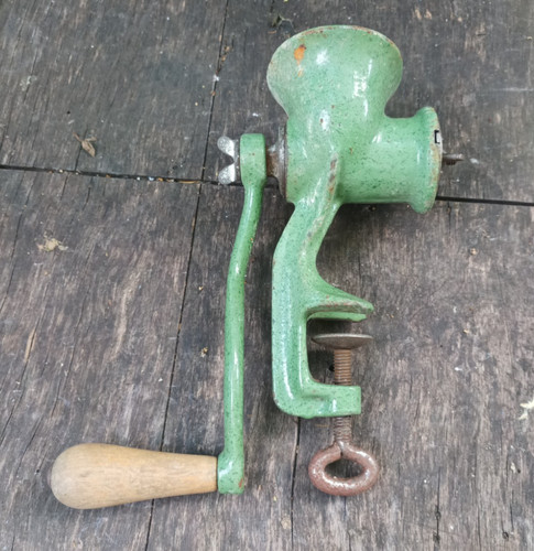 Vintage enamel green meat - enamel,
