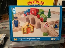 small wooden train set