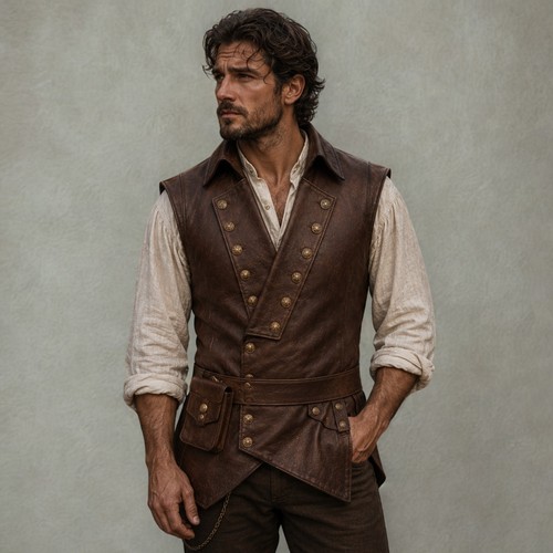 Medieval leather vest - for, men