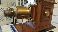 Antique Magic Lantern Slide Projector  Mahogany and Brass
