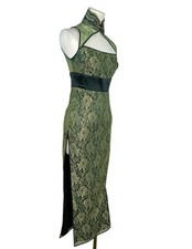 Green & Black Lace Cheongsam