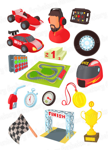 Car racing cake topper party - car,