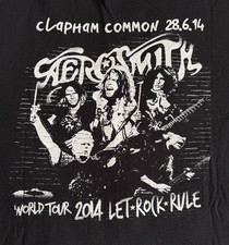 Aerosmith T Shirt Let Rock Rule XXL Clapham Common 2014 VG Official Vintage Rare