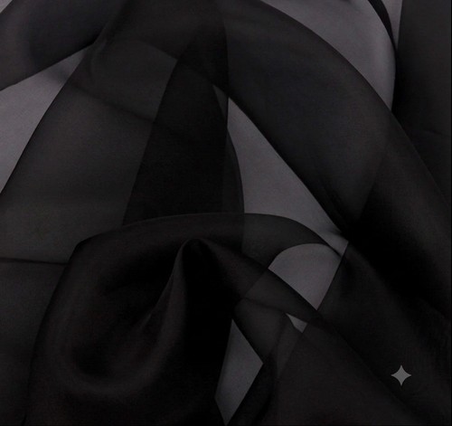 Black 100 silk organza - silk,