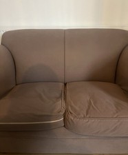2-Seater Brown Fabric Sofa –