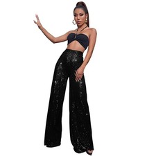 Women Sequins Glitter Trousers