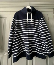 Ladies Joules Striped Navy And White Sweatshirt Size 18